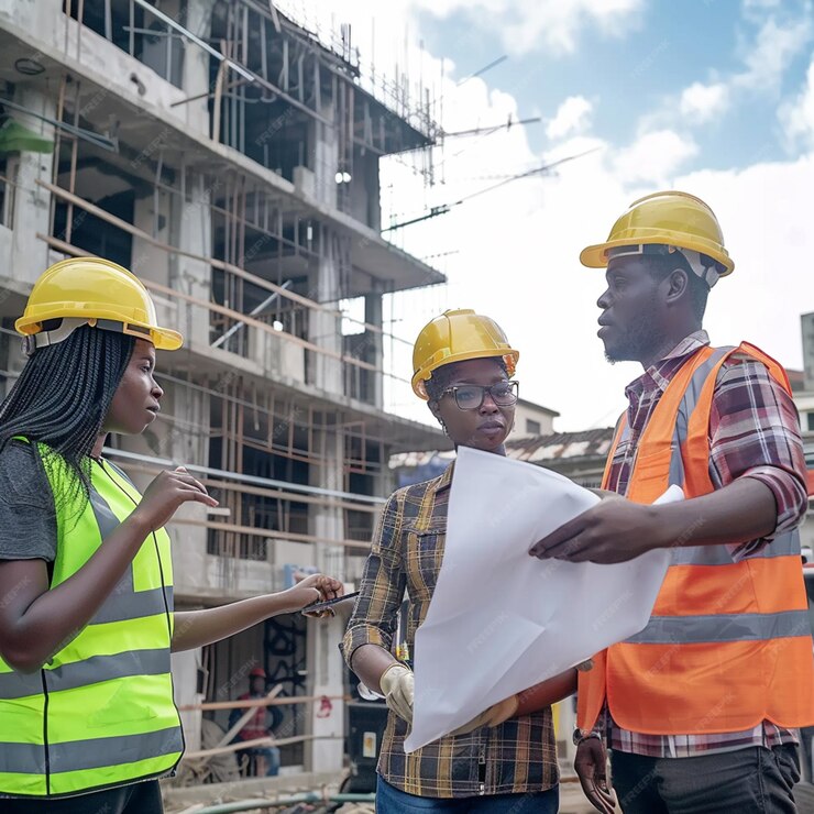 photo-construction-site-teamwork-construction-workers-with-sunset-background_1235950-43494
